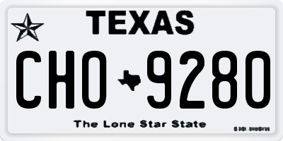 TX license plate CHO9280