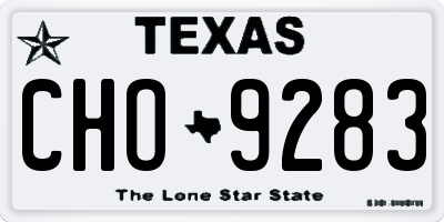 TX license plate CHO9283