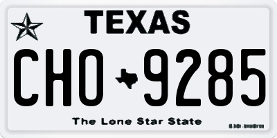 TX license plate CHO9285
