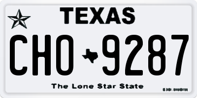 TX license plate CHO9287