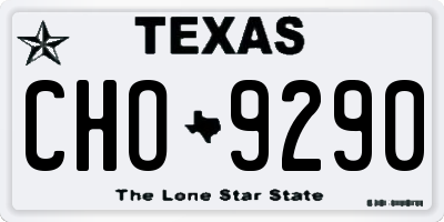TX license plate CHO9290