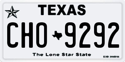 TX license plate CHO9292