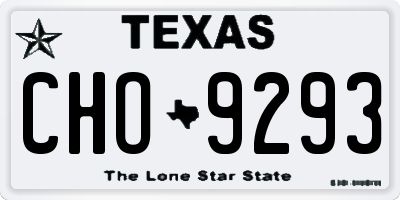 TX license plate CHO9293