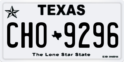 TX license plate CHO9296