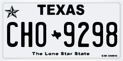 TX license plate CHO9298