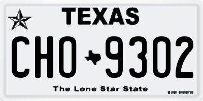 TX license plate CHO9302