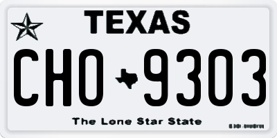 TX license plate CHO9303