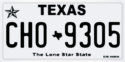 TX license plate CHO9305