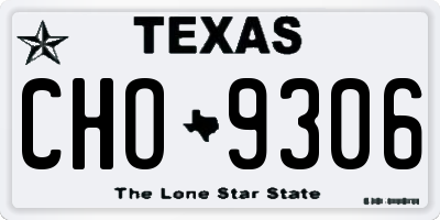 TX license plate CHO9306