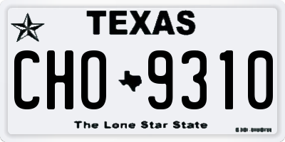 TX license plate CHO9310