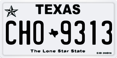 TX license plate CHO9313