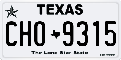 TX license plate CHO9315