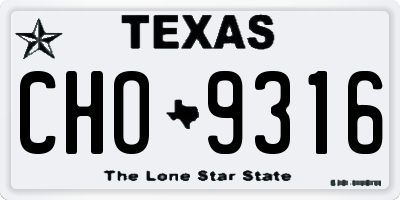 TX license plate CHO9316