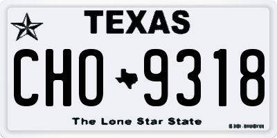 TX license plate CHO9318