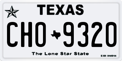 TX license plate CHO9320