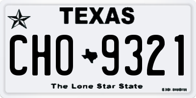 TX license plate CHO9321