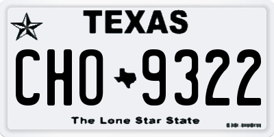 TX license plate CHO9322