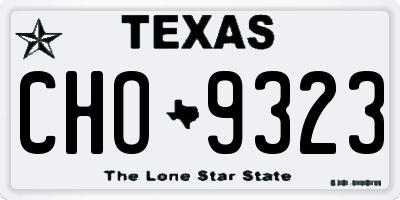 TX license plate CHO9323