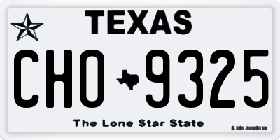 TX license plate CHO9325