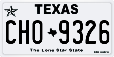 TX license plate CHO9326