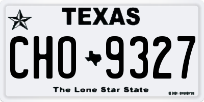 TX license plate CHO9327