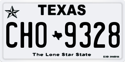 TX license plate CHO9328