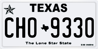 TX license plate CHO9330