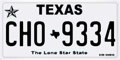 TX license plate CHO9334
