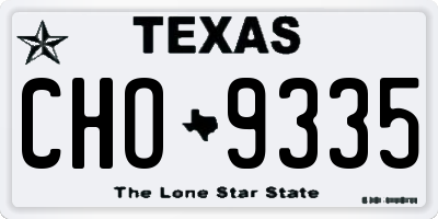TX license plate CHO9335