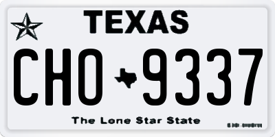 TX license plate CHO9337
