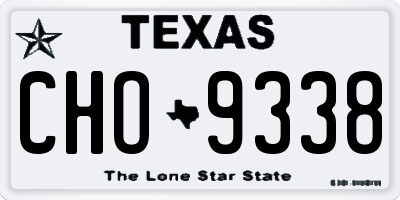 TX license plate CHO9338