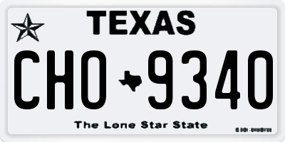 TX license plate CHO9340