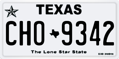 TX license plate CHO9342