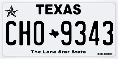 TX license plate CHO9343