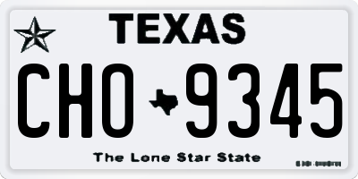 TX license plate CHO9345