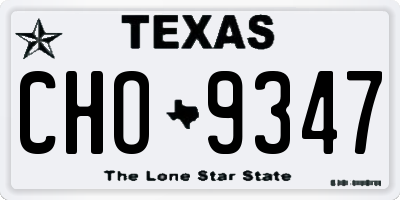 TX license plate CHO9347