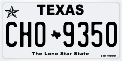 TX license plate CHO9350