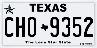TX license plate CHO9352
