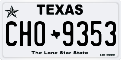 TX license plate CHO9353