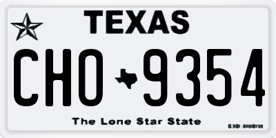 TX license plate CHO9354