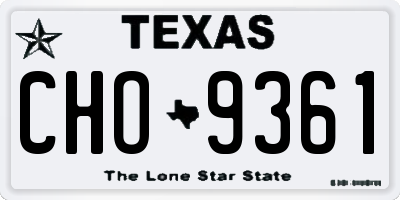 TX license plate CHO9361