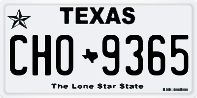 TX license plate CHO9365
