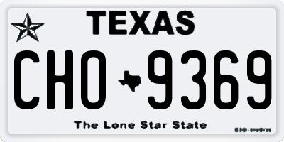 TX license plate CHO9369