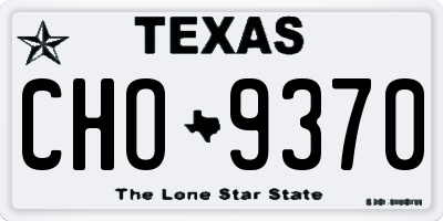 TX license plate CHO9370