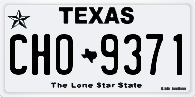 TX license plate CHO9371