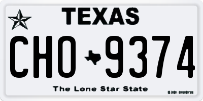 TX license plate CHO9374