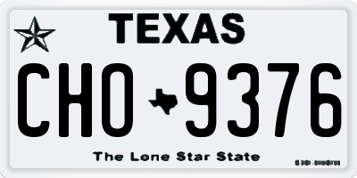 TX license plate CHO9376