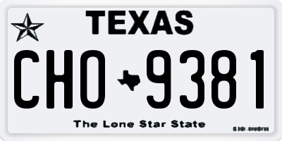 TX license plate CHO9381