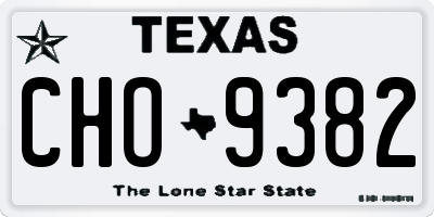 TX license plate CHO9382