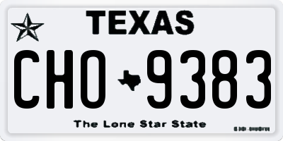 TX license plate CHO9383